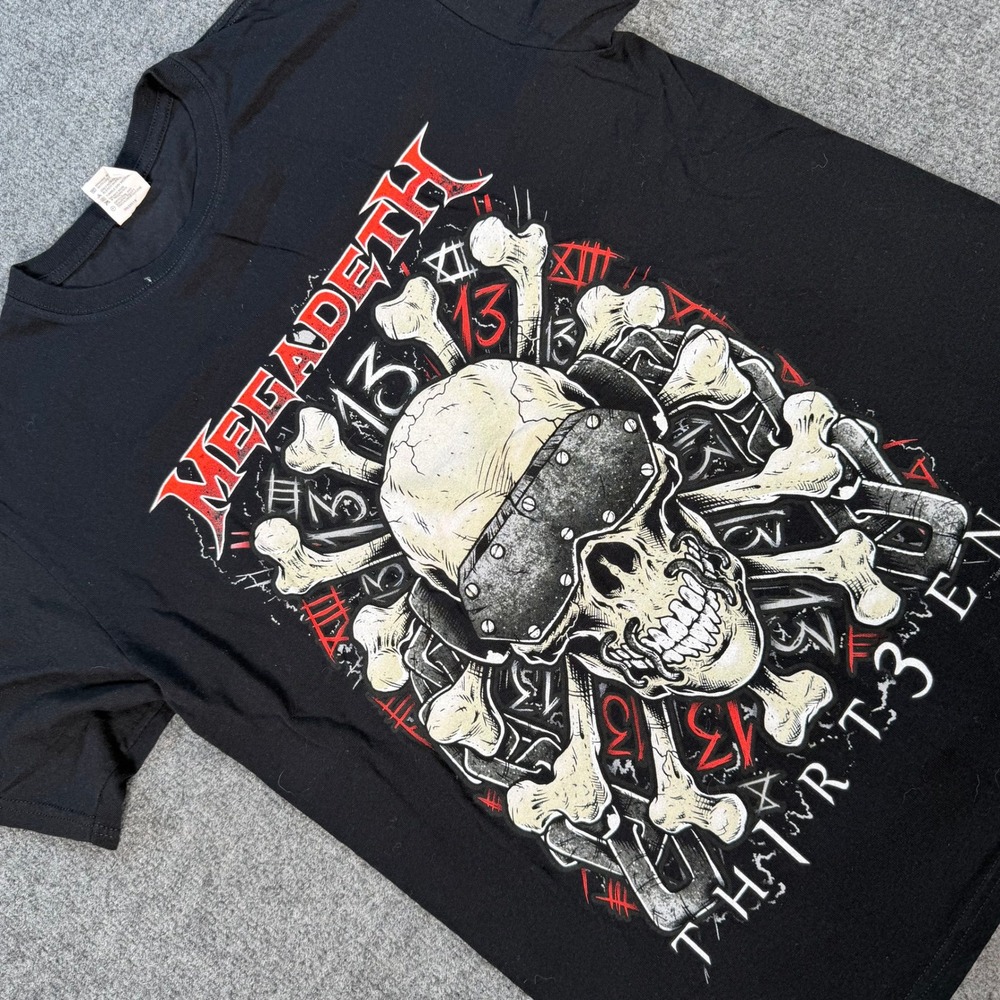 Megadeth Th1rt3en Tour 2012 Graphic T-Shirt Mens Medium Black Vic #4736